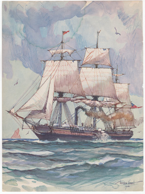 the city of savannah sailing ship by Gordon Grant